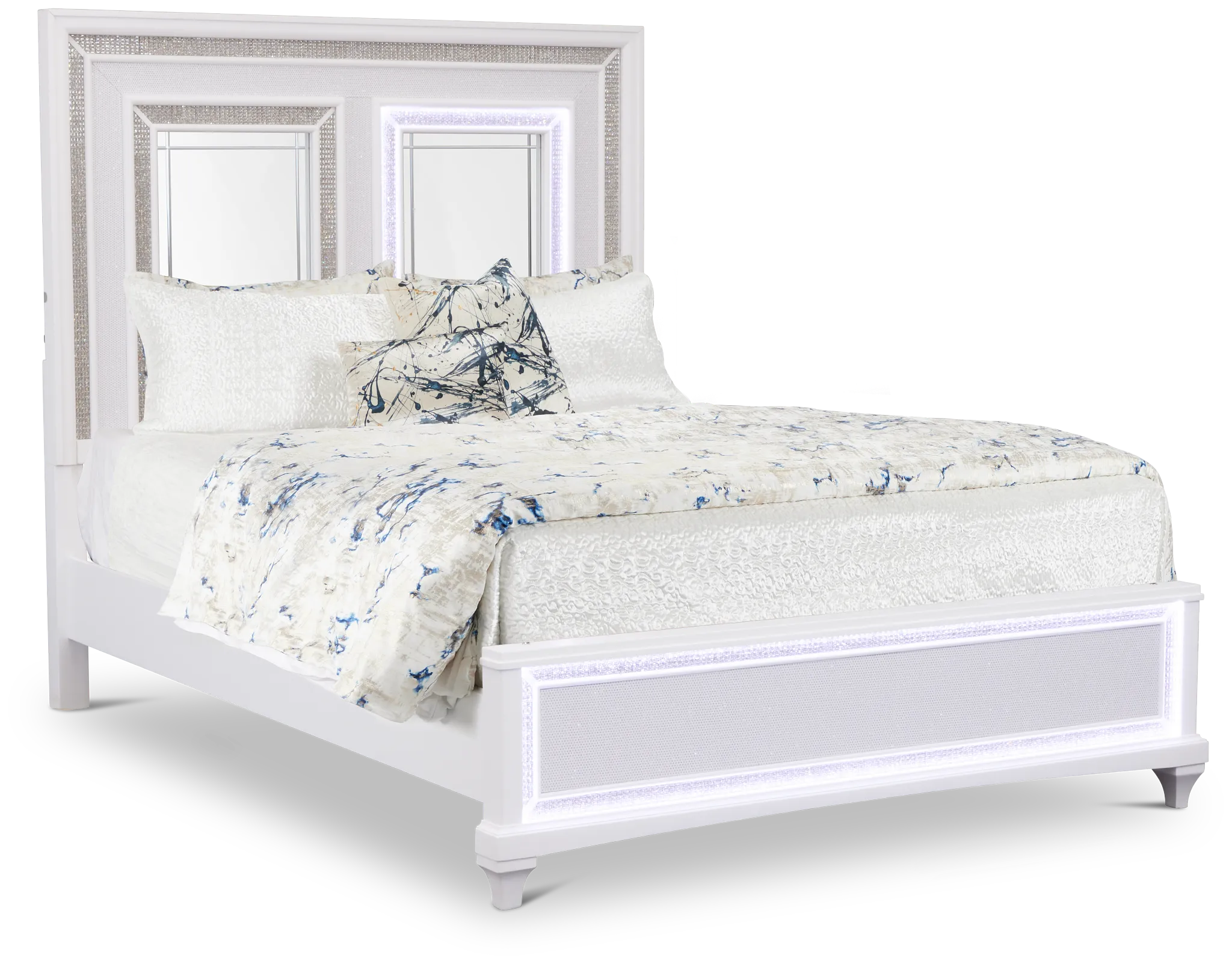 Milan White Panel Bed