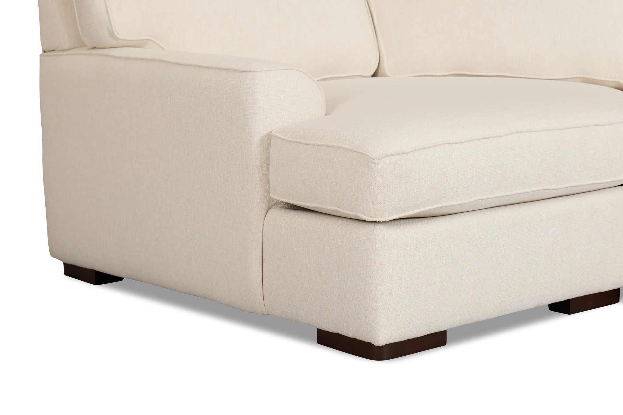 Sinclair Light Beige Fabric Left Cuddler Cooling Memory Foam Sectional