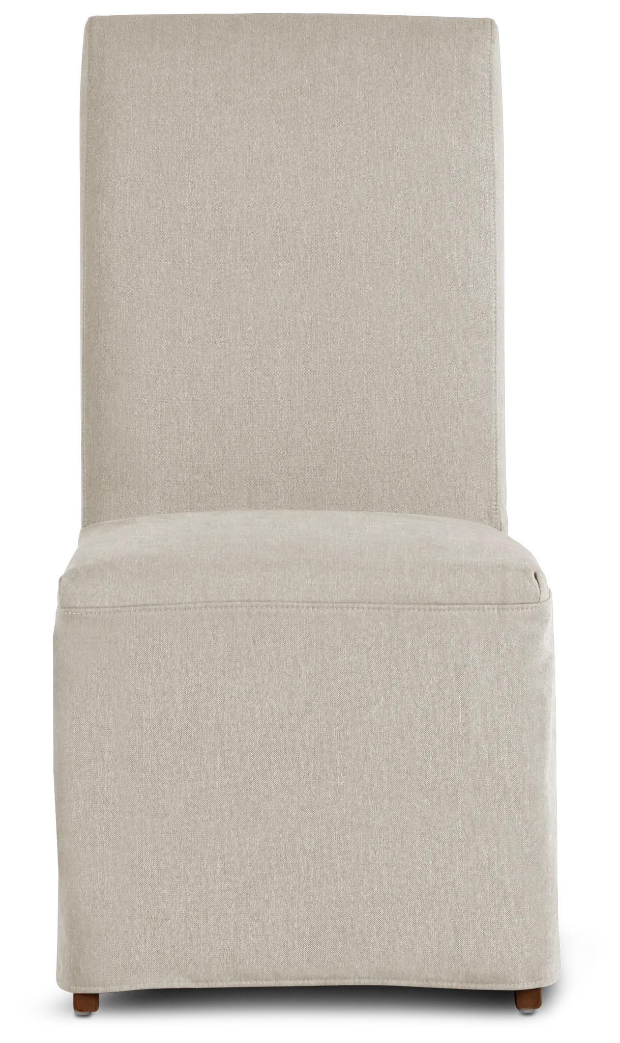 Harbor Light Beige Long Slipcover Chair With Medium-tone Leg