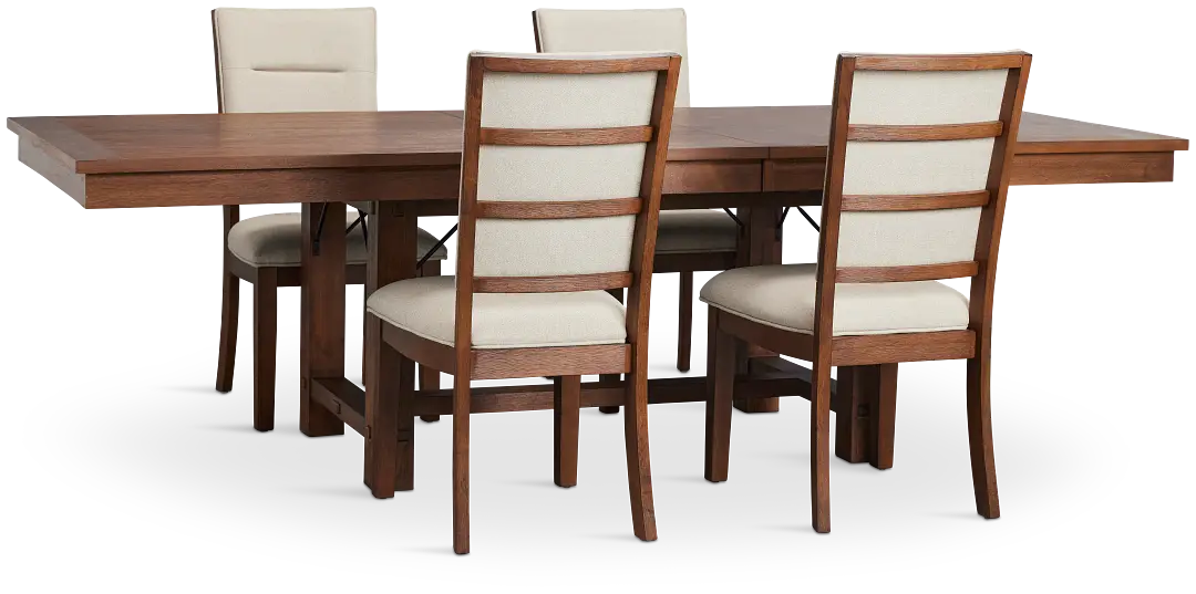 Park City Dark Tone Rectangular Table & 4 Upholstered Chairs Park City Dark Tone Rectangular Table & 4 Upholstered Chairs