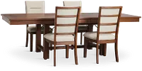 Park City Dark Tone Rectangular Table & 4 Upholstered Chairs