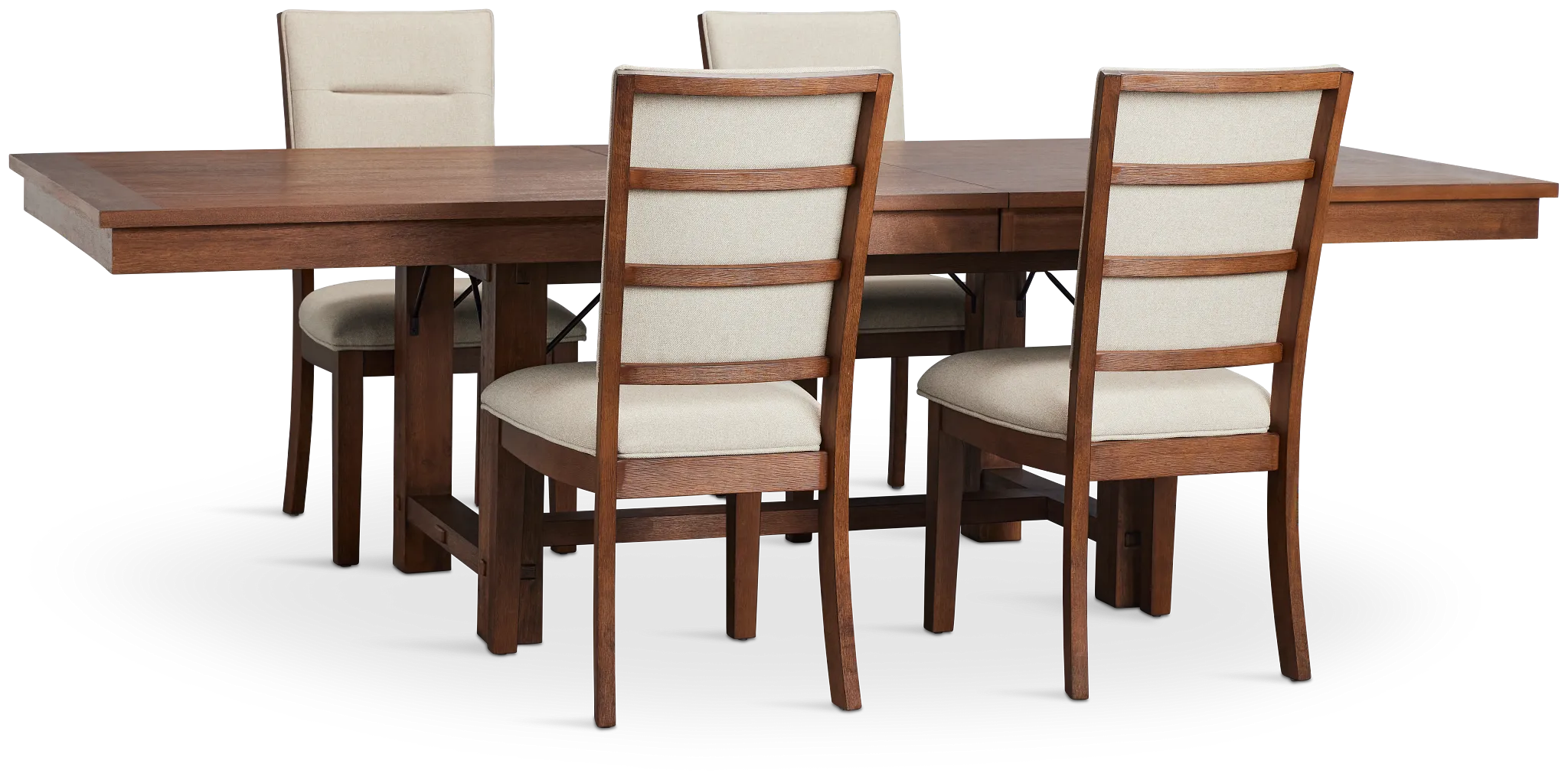 Park City Dark Tone Rectangular Table & 4 Upholstered Chairs