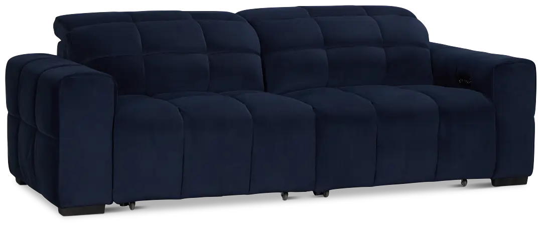 Gemma Navy Velvet Power Chaise Sofa Gemma Navy Velvet Power Chaise Sofa