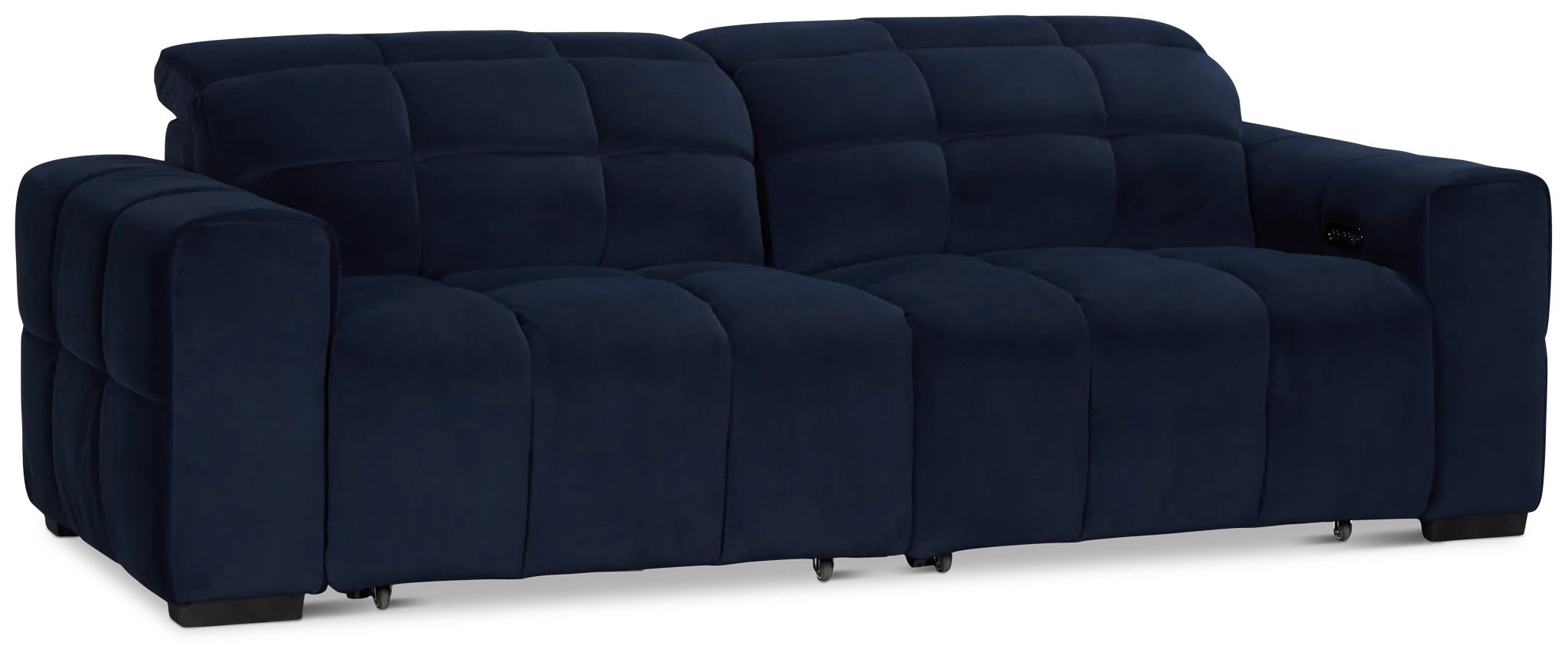 Gemma Navy Velvet Power Chaise Sofa