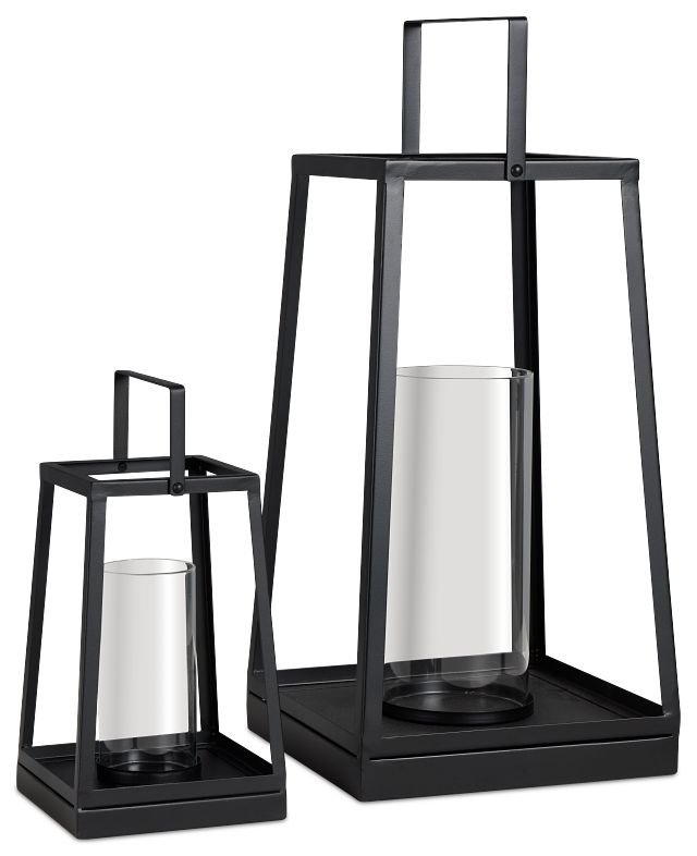 Gloria Black Medium Lantern