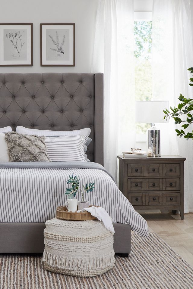 Lacey Gray Uph Platform Bed