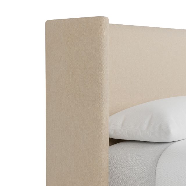 Captiva Peyton Beige 48" Upholstered Shelter Bed
