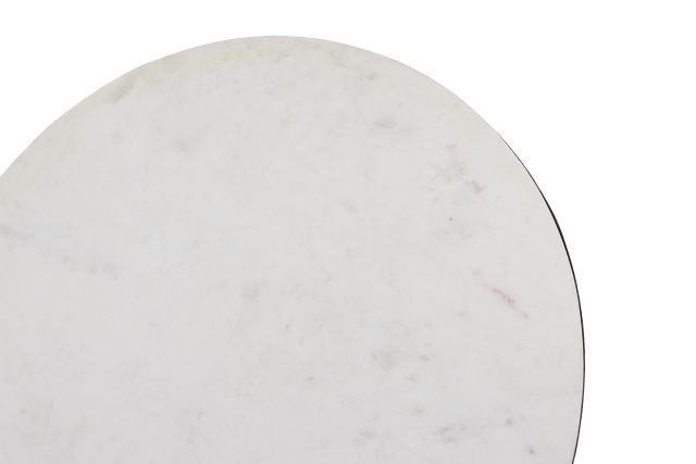 Darby White Marble Round End Table