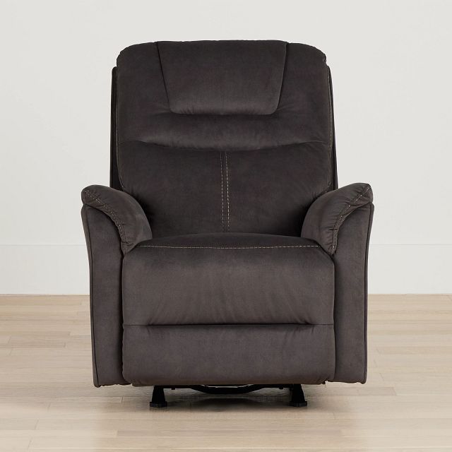 Archie Dark Brown Fabric Power Recliner With Heat And Massage