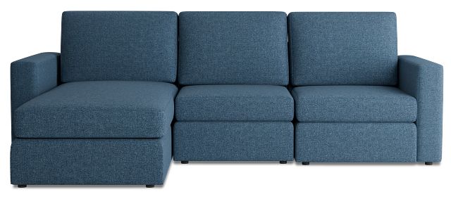 Citymod Blue Fabric Small Left Chaise Sectional