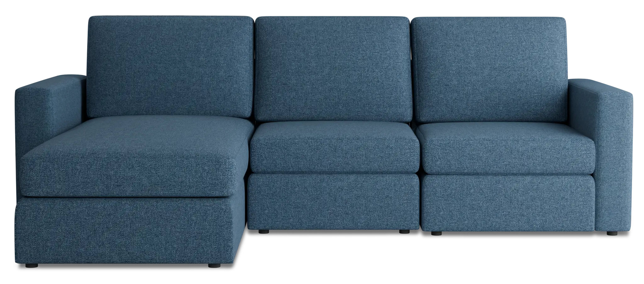 Citymod Blue Fabric Small Left Chaise Sectional Citymod Blue Fabric Small Left Chaise Sectional