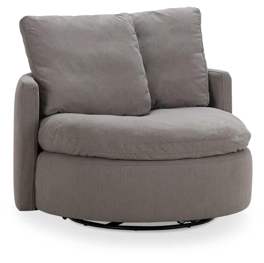 Orbit Gray Micro Swivel Accent Chair