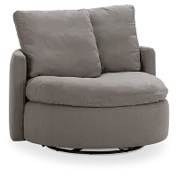 Orbit Gray Micro Swivel Accent Chair