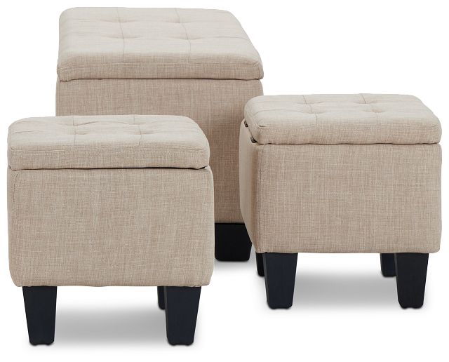 Ethan Light Beige Set Of 3 Bench