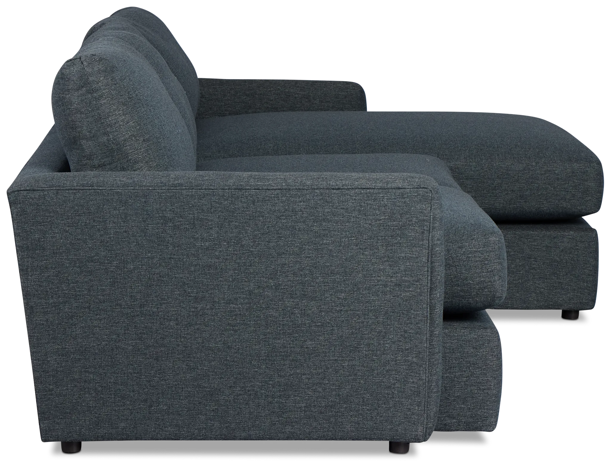 Noah Dark Blue Fabric Small Right Chaise Sectional