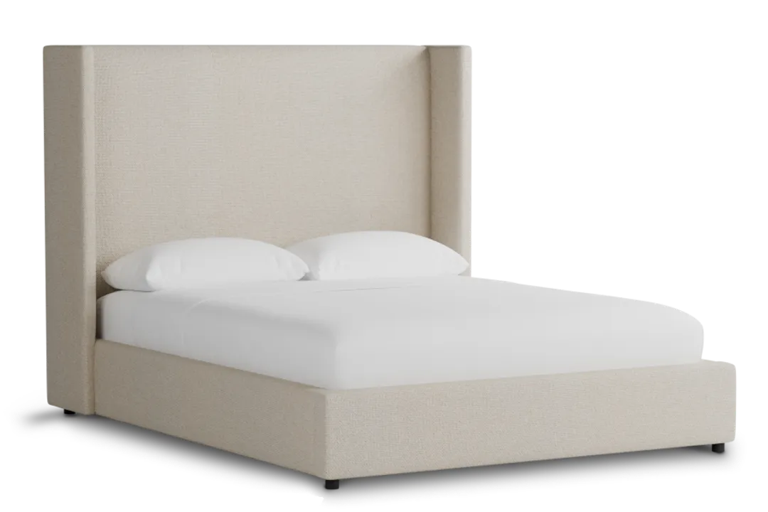Captiva Suave Beige 60" Upholstered Shelter Bed