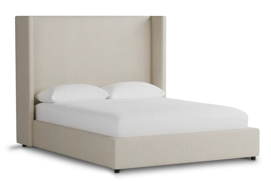 Captiva Suave Beige 60" Upholstered Shelter Bed