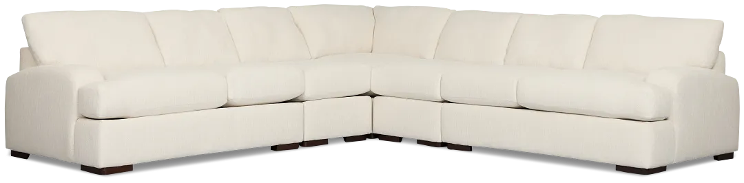 Alpha White Fabric Large Two-arm Sectional