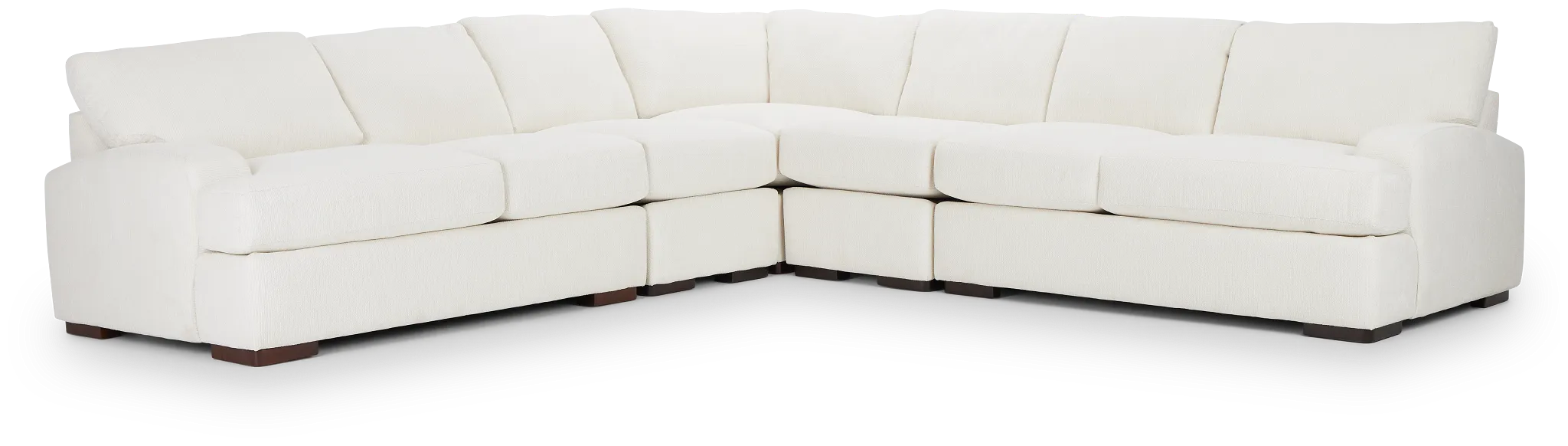 Alpha White Fabric Large Two-arm Sectional
