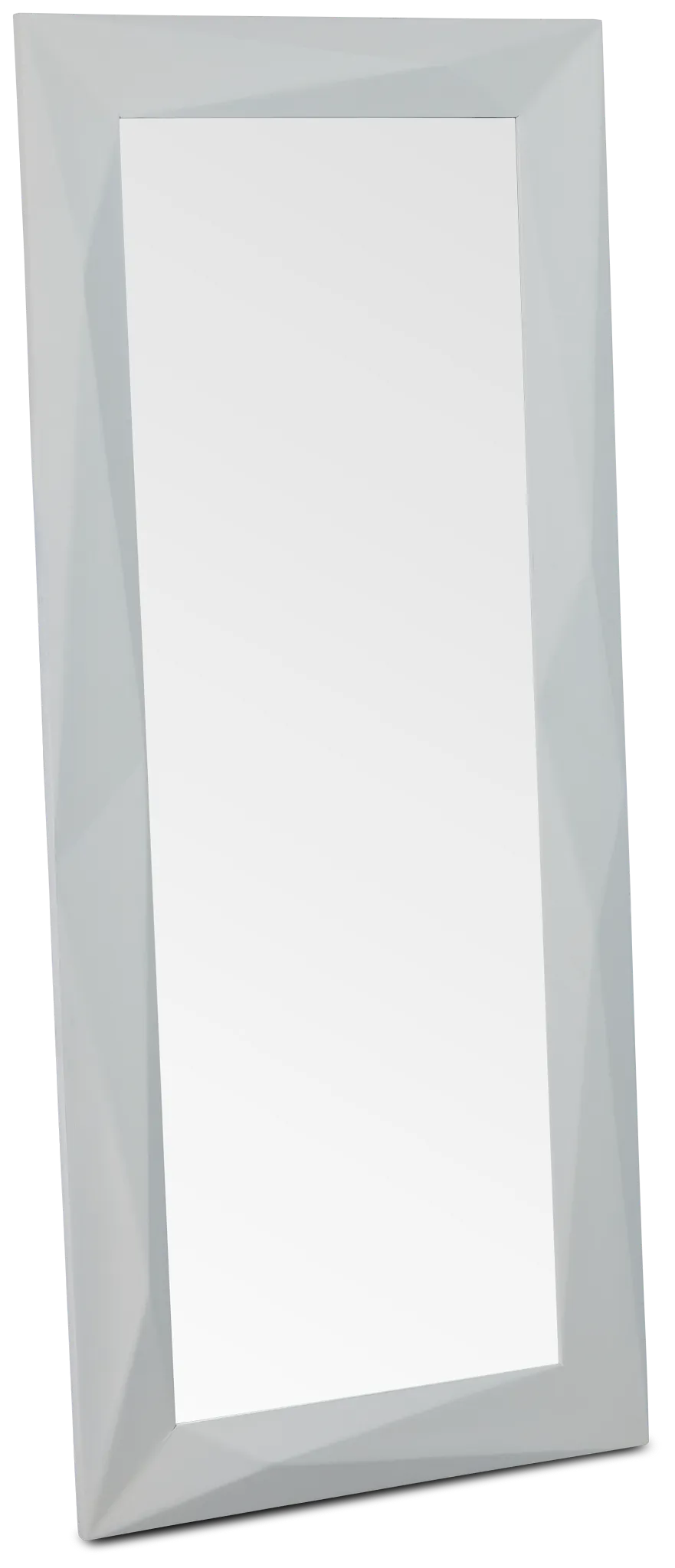 Rilen White Wood Floor Mirror