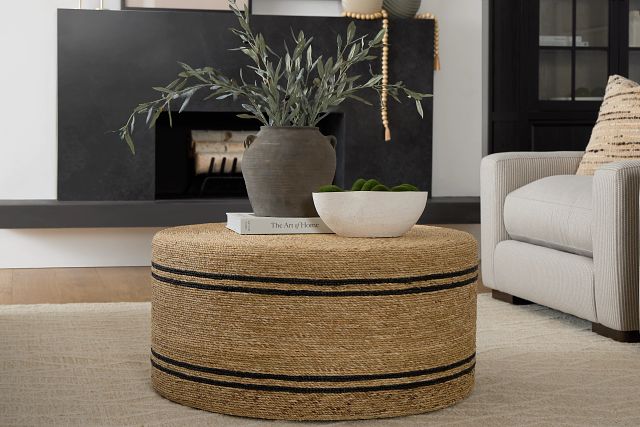 Carvo Light Tone Woven Round Coffee Table