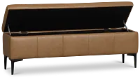 Highland Dark Brown Storage Upholstered Bench