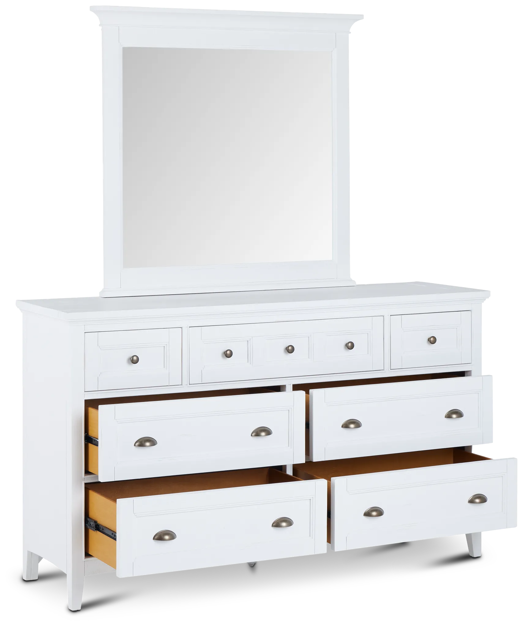 Heron Cove White Dresser & Mirror