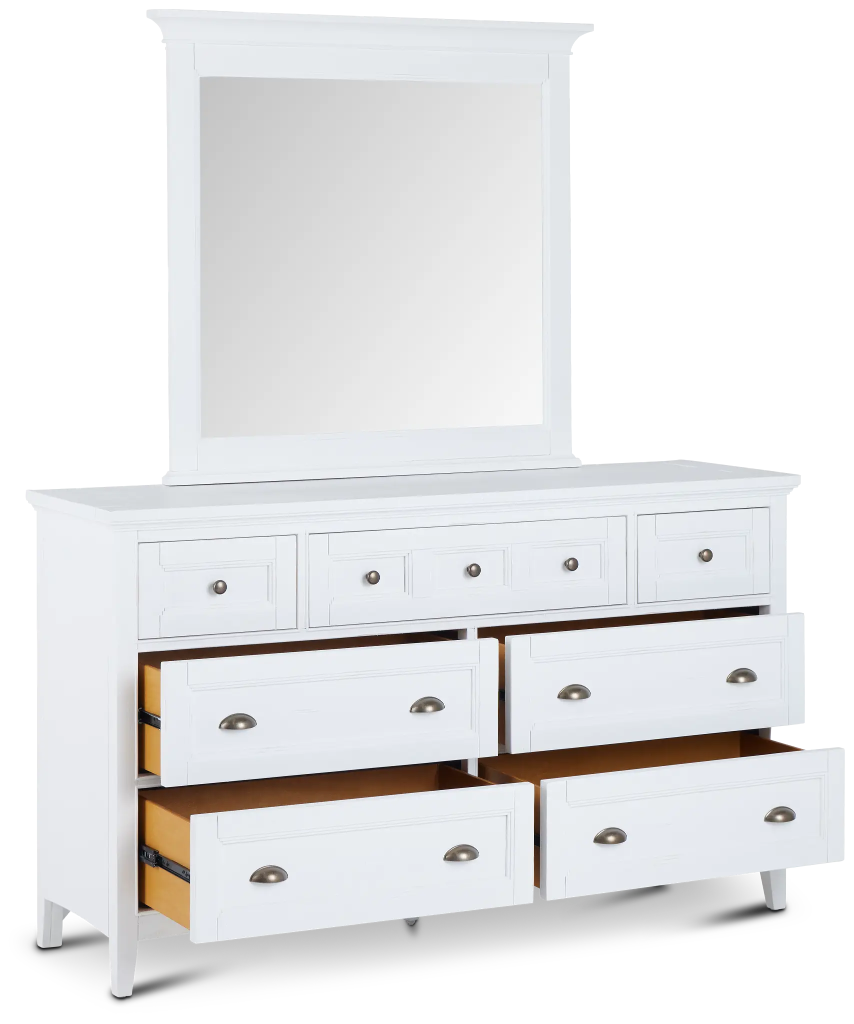 Heron Cove White Dresser & Mirror Heron Cove White Dresser & Mirror