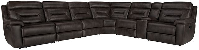Phoenix Dark Gray Micro Large Two-arm Manually Reclining Sectional