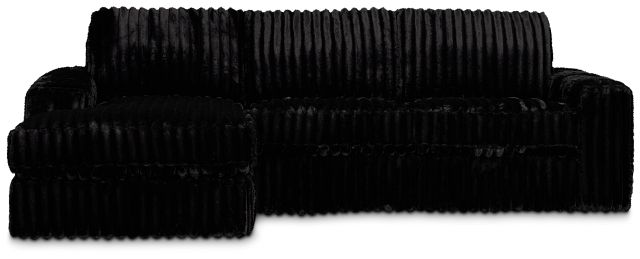 Teddy Black Fabric Left Chaise Sectional
