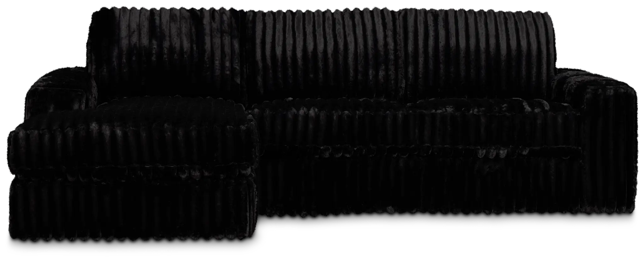 Teddy Black Fabric Left Chaise Sectional Teddy Black Fabric Left Chaise Sectional