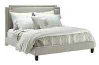 Whitney Taupe Uph Platform Bed