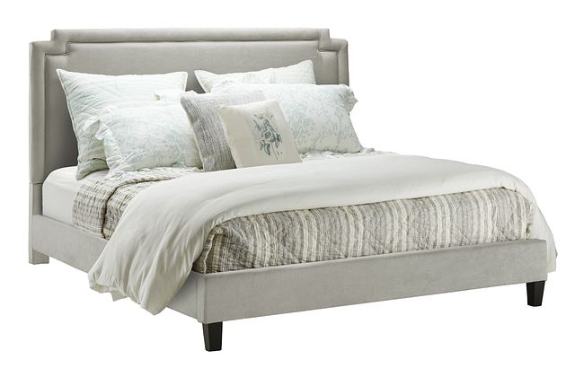 Whitney Taupe Uph Platform Bed