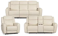 Walker Ivory Lthr/vinyl Power Reclining Living Room