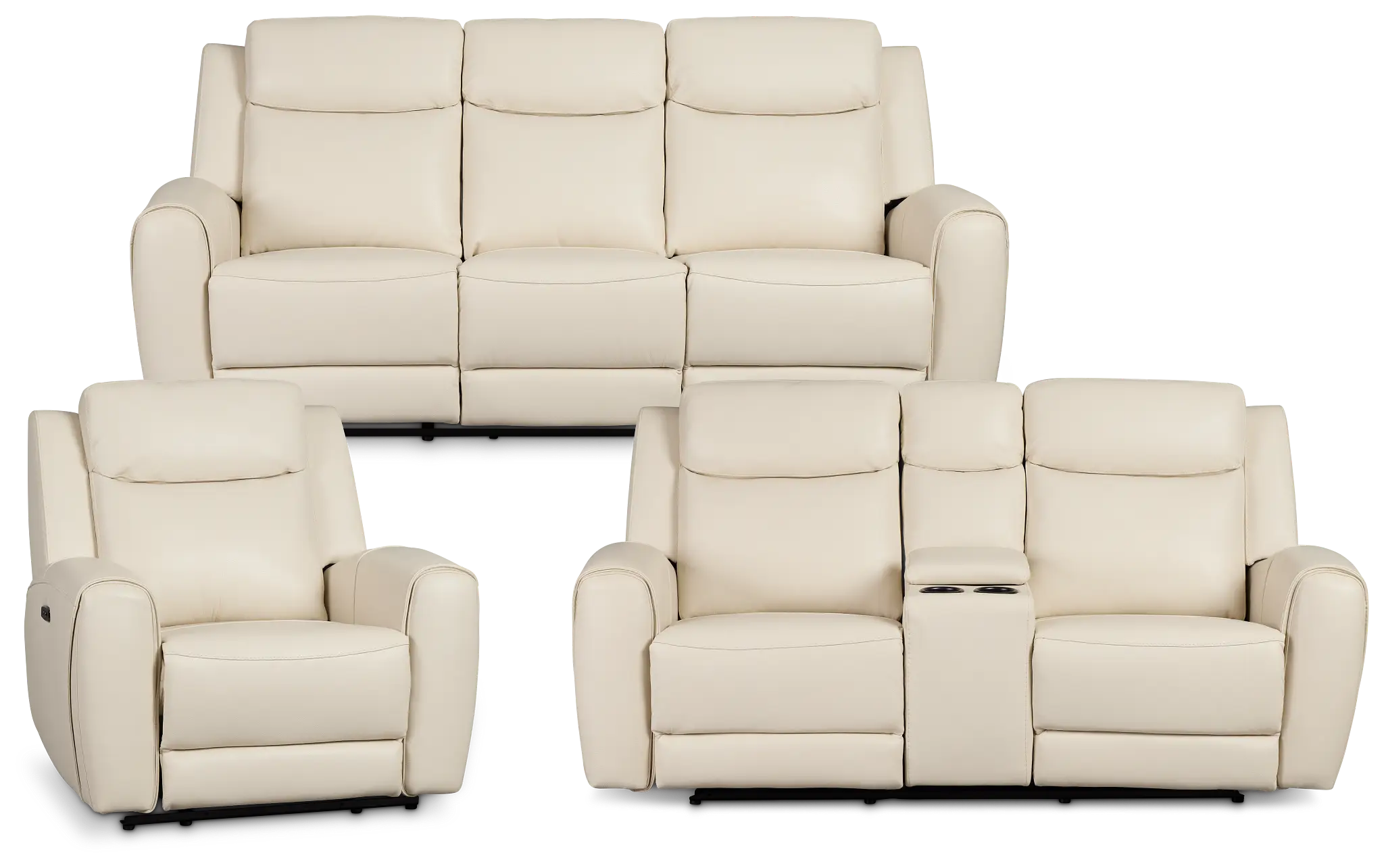 Walker Ivory Lthr/vinyl Power Reclining Living Room Walker Ivory Lthr/vinyl Power Reclining Living Room