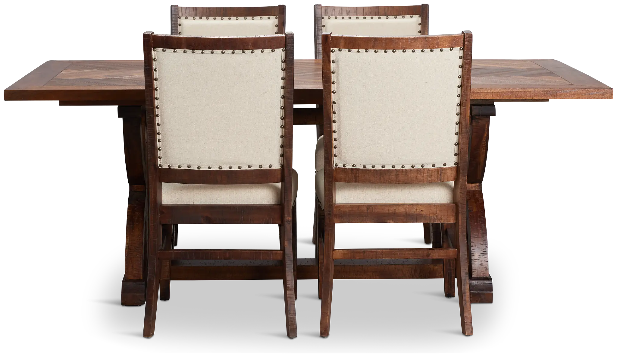 Joplin Dark Tone Extension Rectangular Table & 4 Upholstered Chairs Joplin Dark Tone Extension Rectangular Table & 4 Upholstered Chairs
