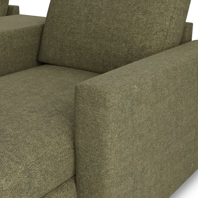 Citymod Green Fabric Large Right Chaise Sectional With Storage Console