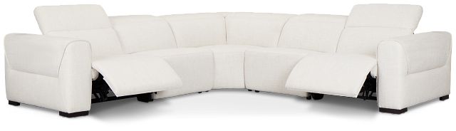 Ellis Light Beige Fabric Small Two-arm Power Reclining Sectional