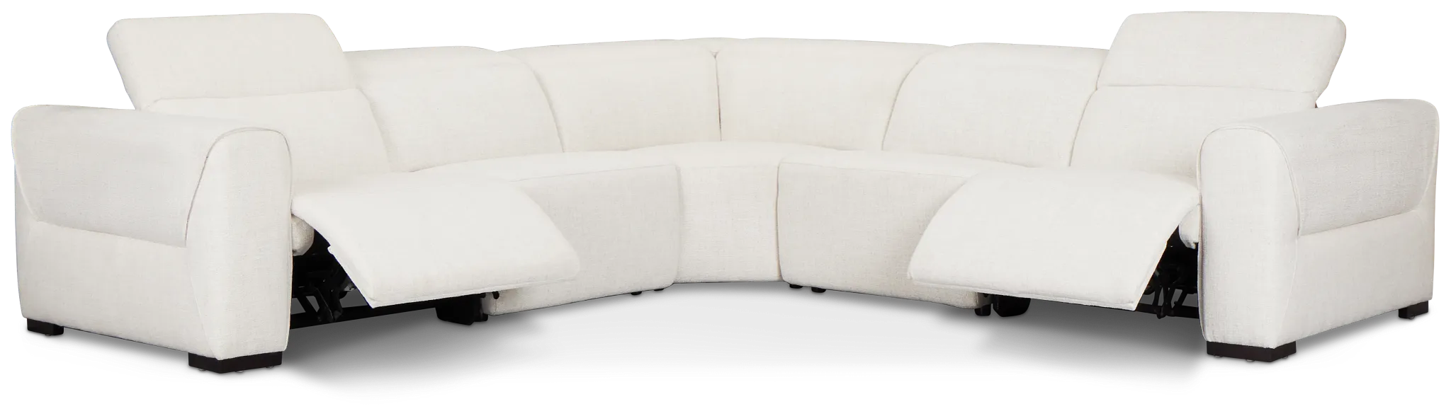 Ellis Light Beige Fabric Small Two-arm Power Reclining Sectional