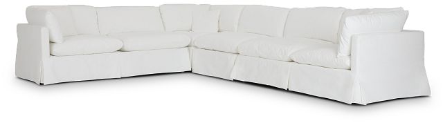 Raegan White Fabric Large Two-arm Sectional (1)