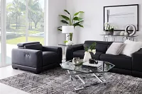 Lombardy Black Micro Power Reclining Living Room