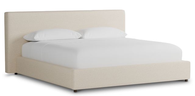 Grayton Merino Light Beige 44" Upholstered Platform Bed