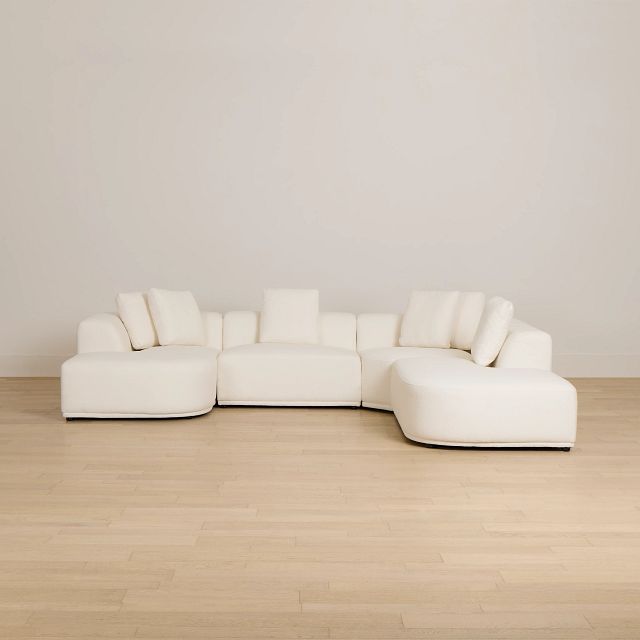 Catalina White Fabric Medium Left Chaise Sectional