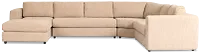 Alma Taupe Fabric Medium Left Chaise Wedge Sectional