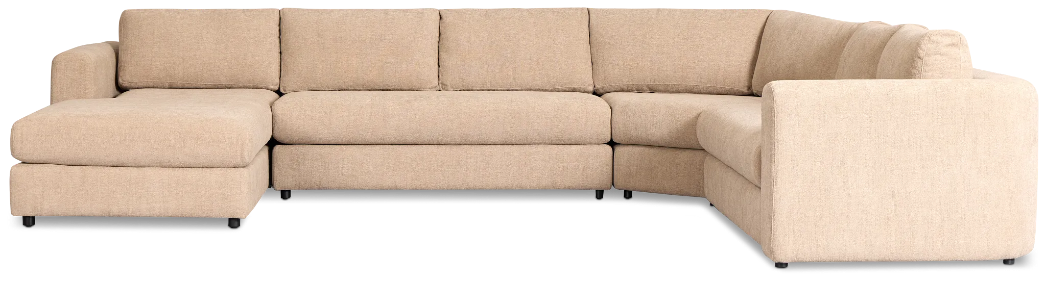 Alma Taupe Fabric Medium Left Chaise Wedge Sectional