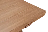 Provo Mid Tone Trestle Table & 4 White Upholstered Chairs