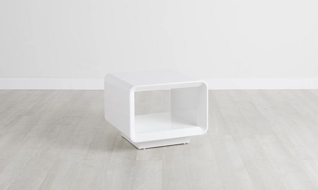 Zayden White Square End Table