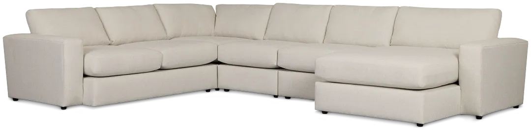 Brantley Light Beige Fabric Large Right Chaise Sectional