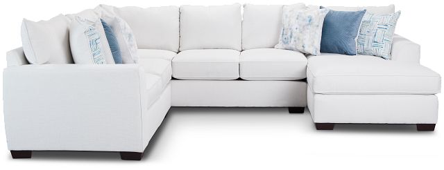 Rhodes White Fabric Medium Right Chaise Sectional