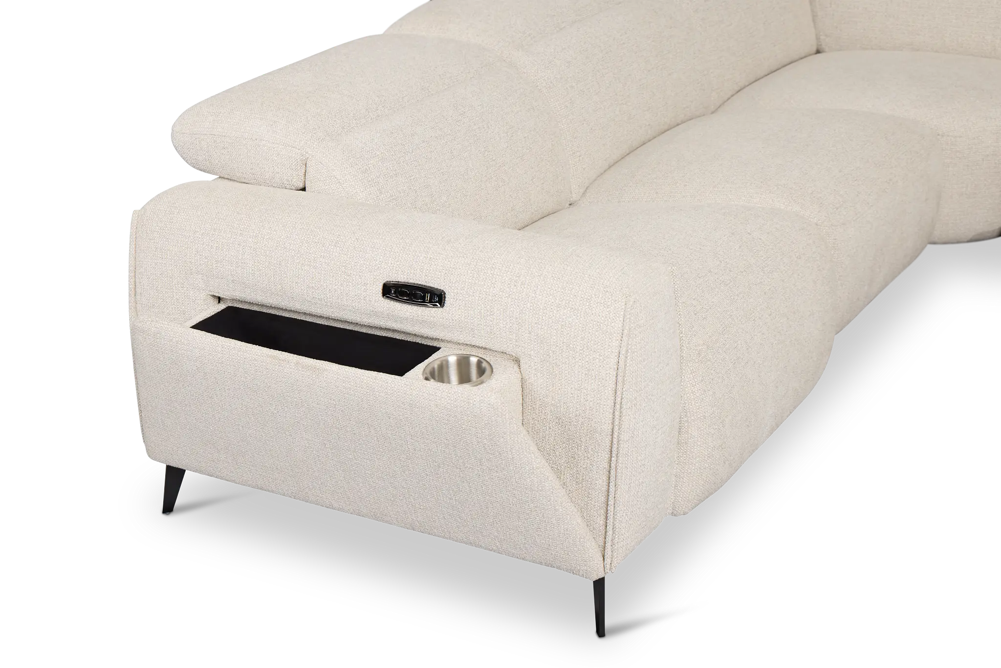 Reyna Light Beige Fabric Medium Dual Power 2-arm Reclining Sectional Reyna Light Beige Fabric Medium Dual Power 2-arm Reclining Sectional